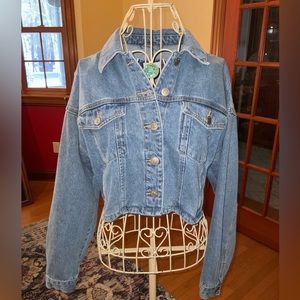 forever 21 cropped jean jacket